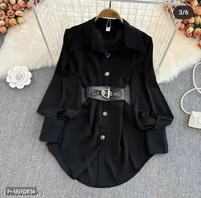 Women's Stylish Long Shirts with Belt (G.K.Enterprises)-thumb2