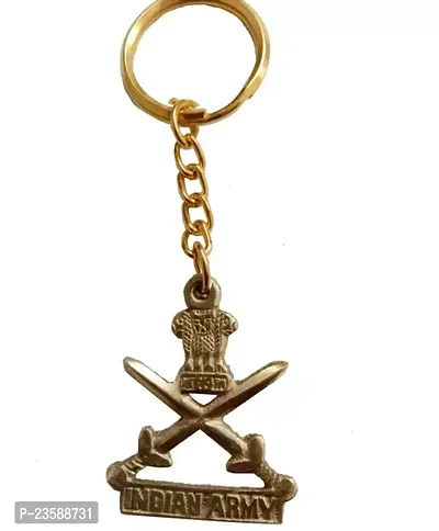 Indian Army Keychain Solid Brass Key Ring For Car Bike 43