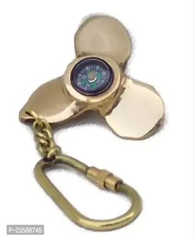 Nautical Propeller With Compass Keychain Solid Brass Key Ring For Car Bike 30