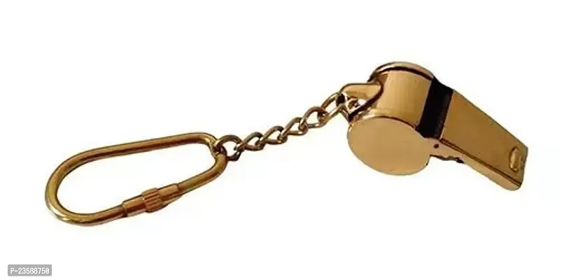 Police Whistle Keychain Solid Brass Key Ring For Car Bike 33-thumb0