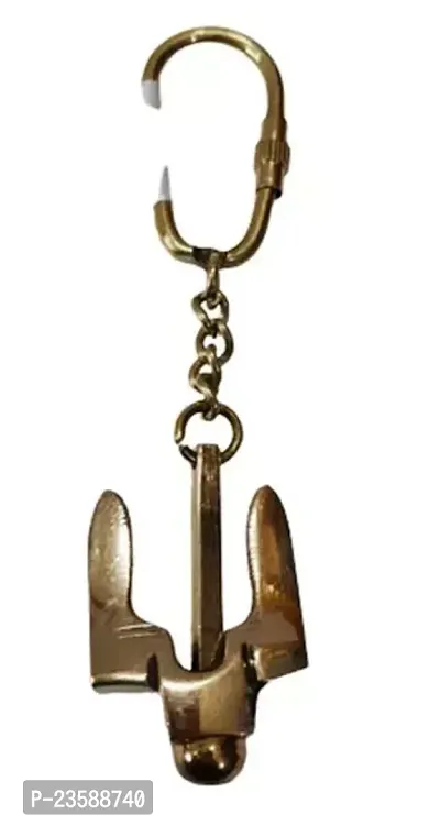 Nautical Anchor Keychain Solid Brass Key Ring For Car Bike 15-thumb0