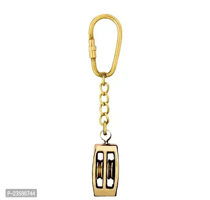 Nautical Pulley Keychain Solid Brass Key Ring For Car Bike 8-thumb0