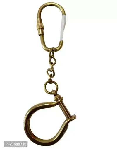 Nautical Shackle Keychain Solid Brass Key Ring For Car Bike 27-thumb0