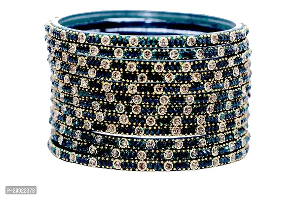 Shubhlaxmi glass bangle zircone and gemstone pettern bangle for women  girls (pack of 12)-thumb2