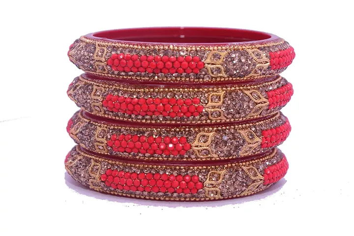 SHUBHLAXMI Shublaxmi Glass Bangle Lakh kada set for Women Girls (pack of 4)