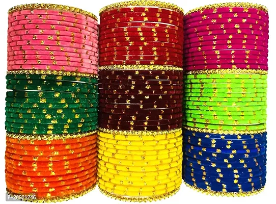SHUBHLAXMI Glass bangle multicolur glossy matching bangle set for women  girls (pack of 120)-thumb0