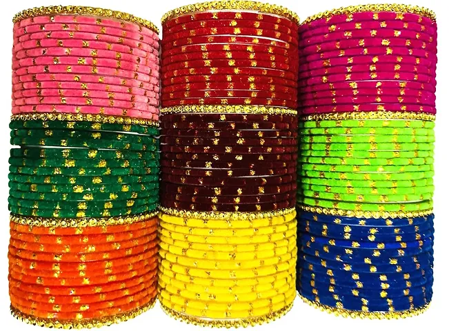 SHUBHLAXMI Glass bangle multicolur glossy matching bangle set for women girls (pack of 120)