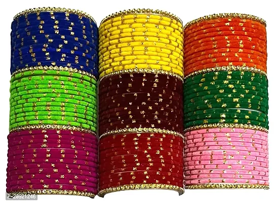 SHUBHLAXMI Glass bangle multicolur glossy matching bangle set for women  girls (pack of 120)-thumb3