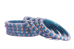 SHUBHLAXMI glass bangle zircon gemstone pattern/kada set for women/girls(pack of 8)-thumb1