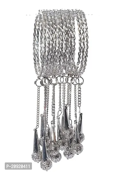 SHUBHLAXMI metal bracelet  bangle set Metal Diamond Silver Coated, Sterling Silver Armlet Set for girls (pack of 12)-thumb0