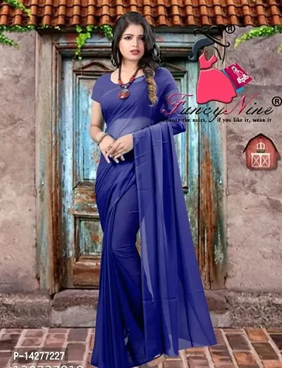 Fancy Georgette Saree with Blouse Piece for Women