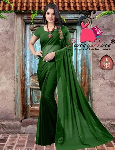 Alluring Georgette Saree with Blouse piece 