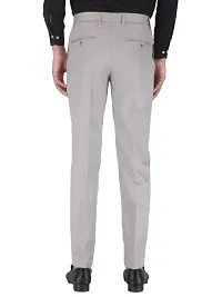 Mens light grey Regular Fit Formal Trousers-thumb2