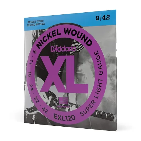 DAddario EXL120 Nickel Wound 9-42 Super Light Electric Guitar Strings (Nickel) tric Guitar Strings (Nickel)