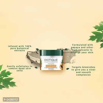 Biotique Papaya tan removal brightening  revitalizing face scrub 75g-thumb3