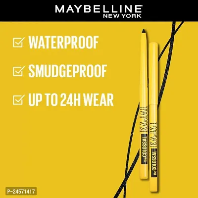 Maybelline New York Colossal Kajal, Intense Colour, Waterproof  Black, 0.35g (Pack of 2)-thumb3