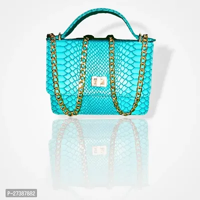 SF BAG WORLD turquoise dull strap sling bag
