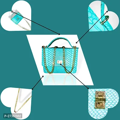 SF BAG WORLD turquoise dull strap sling bag-thumb3