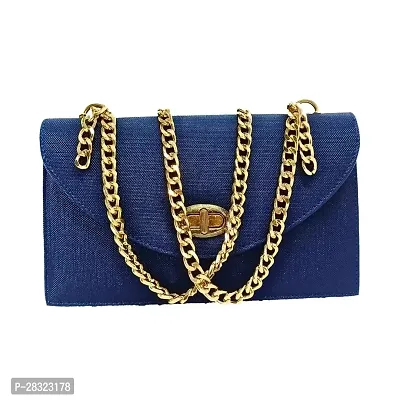 Classy Solid Clutch for Women with Detachable Chain