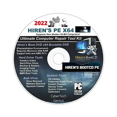 Hirens Boot CD/DVD PE x64 bit Software Repair Tools Suite latest versi