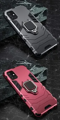 GEHLOT ; OneStep Towards Online Panther Kickstand Pc+TPU Car Magnetic Ring Holder 360 Stand Hybrid 4 Corner Shockproof Defender Bumper Hard Back Cover for Samsung Galaxy S20+ / S20 Plus (Red)-thumb2