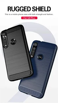 GEHLOT ; OneStep Towards Online Carbon TPU Shockproof Soft Protective Cases Anti-Slip Anti Scratch Fiber Ultra Thin Slim Fit Corner Back Cover Case for Motorola Moto G8 Play/One Macro/G8 Plus-thumb2