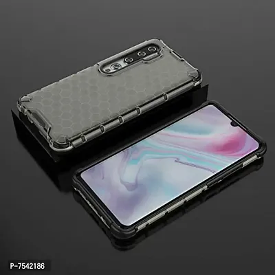 GEHLOT ; OneStep Towards Online Honeycomb Heavy Duty Four Corner Shockproof Protection Clear Transparent Luxury Bumper PC+TPU Hard Back Case Cover for Xiaomi Mi Note 10 / Note 10 Pro (Black)-thumb3