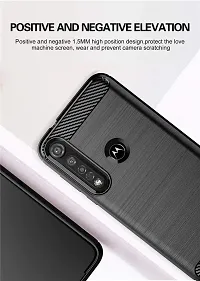 GEHLOT ; OneStep Towards Online Carbon TPU Shockproof Soft Protective Cases Anti-Slip Anti Scratch Fiber Ultra Thin Slim Fit Corner Back Cover Case for Motorola Moto G8 Play/One Macro/G8 Plus-thumb3