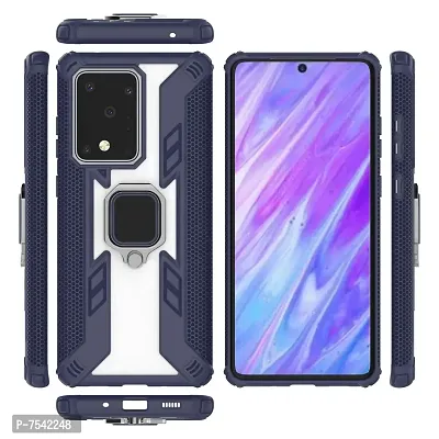 GEHLOT ; OneStep Towards Online Predator Kickstand PC+TPU Car Magnetic Ring Holder 360 Stand Hybrid Armor Shockproof Defender Dual Layer Bumper Hard Back Case Cover for Samsung Galaxy S20 Ultra (Blue)