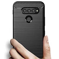 GEHLOT ; OneStep Towards Online Carbon TPU Phone Cover Shockproof Soft TPU Protective Cases Anti-Slip Anti Scratch Carbon Fiber Ultra Thin Slim Fit Reinforced Corner Back Cover Case for LG Q70-thumb2