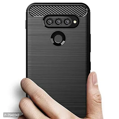 GEHLOT ; OneStep Towards Online Carbon TPU Phone Cover Shockproof Soft TPU Protective Cases Anti-Slip Anti Scratch Carbon Fiber Ultra Thin Slim Fit Reinforced Corner Back Cover Case for LG Q70-thumb3