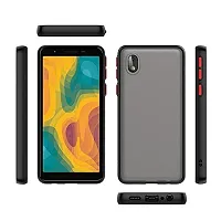 GEHLOT ; OneStep Towards Online Button Smoke Translucent Hard Matte Case with Soft Edges, Shockproof Smooth Feel Touch Back Case Cover for Samsung (Galaxy M01s, Black)-thumb2