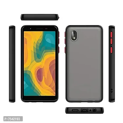 GEHLOT ; OneStep Towards Online Button Smoke Translucent Hard Matte Case with Soft Edges, Shockproof Smooth Feel Touch Back Case Cover for Samsung (Galaxy M01s, Black)-thumb3