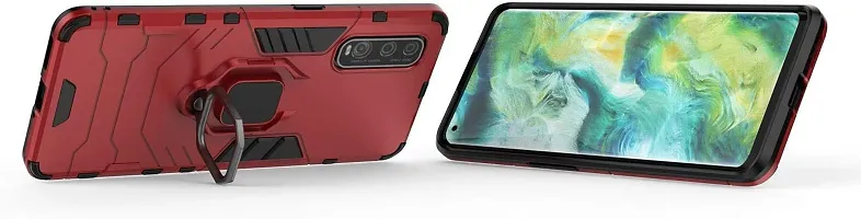 GEHLOT ; OneStep Towards Online Panther Kickstand PC+TPU Car Magnetic Ring Holder 360 Degree Stand Hybrid Four Corner Shockproof Defender Bumper Hard Back Case Cover for Oppo (Oppo Find X2, Red)-thumb2