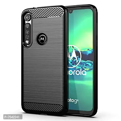 GEHLOT ; OneStep Towards Online Carbon TPU Shockproof Soft Protective Cases Anti-Slip Anti Scratch Fiber Ultra Thin Slim Fit Corner Back Cover Case for Motorola Moto G8 Play/One Macro/G8 Plus-thumb0