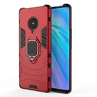 GEHLOT ; OneStep Towards Online Panther Kickstand PC+TPU Car Magnetic Ring Holder 360 Stand Hybrid Four Corner Shockproof Protection Defender Dual Layer Bumper Hard Back Case Cover for VIVO NEX 3 -Red-thumb1