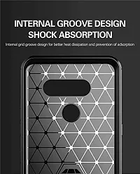 GEHLOT ; OneStep Towards Online Carbon TPU Phone Cover Shockproof Soft TPU Protective Cases Anti-Slip Anti Scratch Carbon Fiber Ultra Thin Slim Fit Reinforced Corner Back Cover Case for LG Q70-thumb3