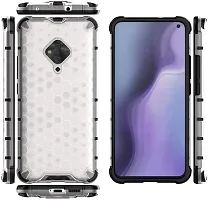 GEHLOT ; OneStep Towards Online Honeycomb Heavy Duty Four Corner Shockproof Protection Clear Transparent Luxury Bumper PC+TPU Hard Back Case Cover for Vivo S5 (White)-thumb1