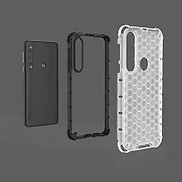 GEHLOT ; OneStep Towards Online Honeycomb Heavy Duty Four Corner Shockproof Protection Clear Transparent Luxury Bumper Pc+TPU Hard Back Cover for Motorola Moto G8 Play/One Macro/G8 Plus (Black)-thumb4