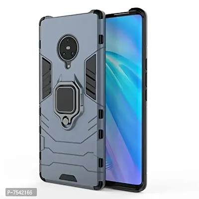 GEHLOT ; OneStep Towards Online Panther Kickstand PC+TPU Car Magnetic Ring Holder 360 deg; Stand Four Corner Shockproof Protection Defender Dual Layer Bumper Hard Back Case Cover for VIVO NEX 3 (Grey)-thumb2