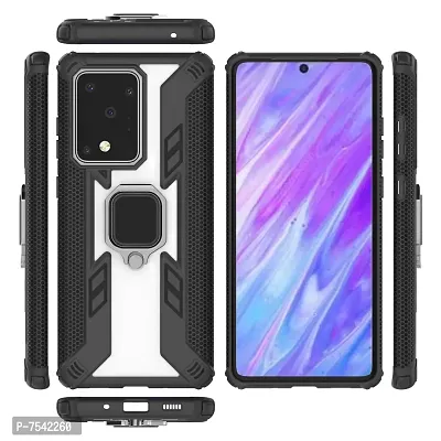 GEHLOT ; OneStep Towards Online Predator Kickstand PC+TPU Car Magnetic Ring Holder 360 Stand Hybrid Armor Shockproof Defender Dual Layer Bumper Hard Back Case Cover for Samsung Galaxy S20 Ultra- Black