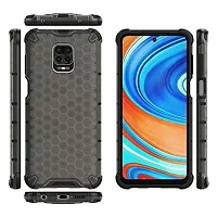 GEHLOT ; OneStep Towards Online Honeycomb Heavy Four Corner Shockproof Protection Clear Transparent Luxury Bumper PC+TPU Hard Back Case Cover Xiaomi Redmi Note 9 Pro / 9 Pro Max/Poco M2 PRO - Black-thumb1