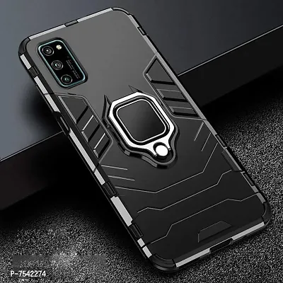 GEHLOT ; OneStep Towards Online Panther Kickstand PC+TPU Car Magnetic Ring Holder 360 Stand Hybrid Four Corner Shockproof Protection Defender Dual Bumper Hard Back Case Cover for Honor V30 Pro (Black)-thumb3