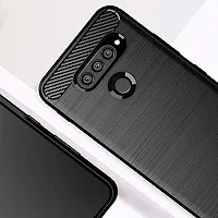 GEHLOT ; OneStep Towards Online Carbon TPU Phone Cover Shockproof Soft TPU Protective Cases Anti-Slip Anti Scratch Carbon Fiber Ultra Thin Slim Fit Reinforced Corner Back Cover Case for LG Q70-thumb1