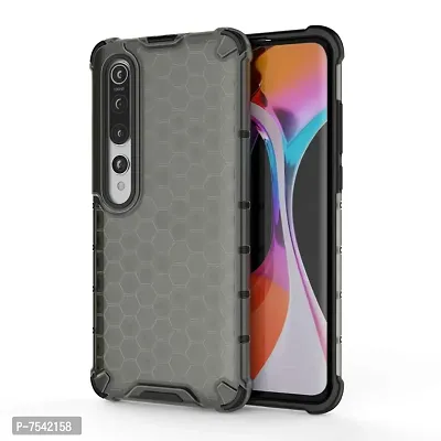 GEHLOT ; OneStep Towards Online Honeycomb Heavy Duty Four Corner Shockproof Protection Clear Transparent Luxury Bumper PC+TPU Hard Back Case Cover for Xiaomi (Mi 10 / Mi 10 Pro, Black)