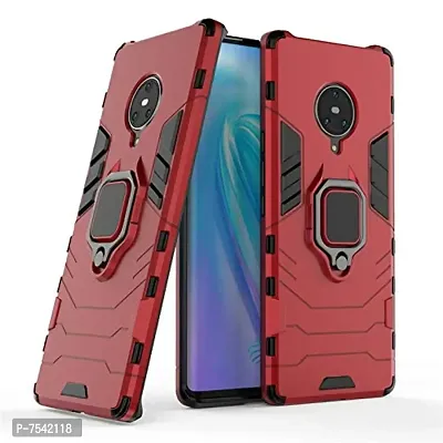 GEHLOT ; OneStep Towards Online Panther Kickstand PC+TPU Car Magnetic Ring Holder 360 Stand Hybrid Four Corner Shockproof Protection Defender Dual Layer Bumper Hard Back Case Cover for VIVO NEX 3 -Red