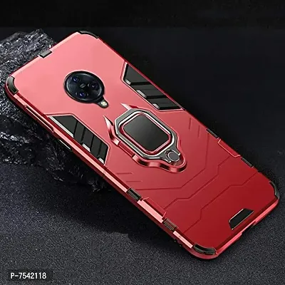 GEHLOT ; OneStep Towards Online Panther Kickstand PC+TPU Car Magnetic Ring Holder 360 Stand Hybrid Four Corner Shockproof Protection Defender Dual Layer Bumper Hard Back Case Cover for VIVO NEX 3 -Red-thumb3