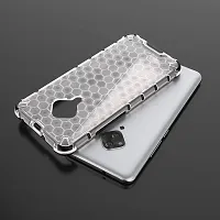 GEHLOT ; OneStep Towards Online Honeycomb Heavy Duty Four Corner Shockproof Protection Clear Transparent Luxury Bumper PC+TPU Hard Back Case Cover for Vivo S5 (White)-thumb4