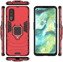 GEHLOT ; OneStep Towards Online Panther Kickstand PC+TPU Car Magnetic Ring Holder 360 Degree Stand Hybrid Four Corner Shockproof Defender Bumper Hard Back Case Cover for Oppo (Oppo Find X2, Red)-thumb1