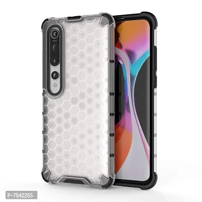 GEHLOT ; OneStep Towards Online Honeycomb Heavy Duty Four Corner Shockproof Protection Clear Transparent Luxury Bumper PC+TPU Hard Back Case Cover for Xiaomi (Mi 10 / Mi 10 Pro; White)